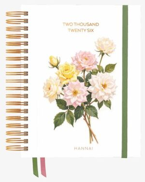 AGENDA ANUAL 2026 D.P. WIRE-O CRIMSON BLOOM