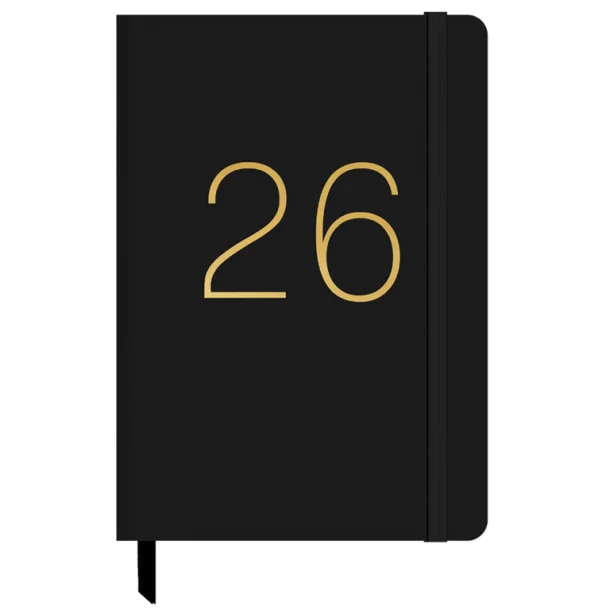 AGENDA ANUAL 2026 PU PLAIN A6 S.V NEGRO