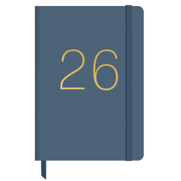 AGENDA ANUAL 2026 PU PLAIN A5 S.V AZUL