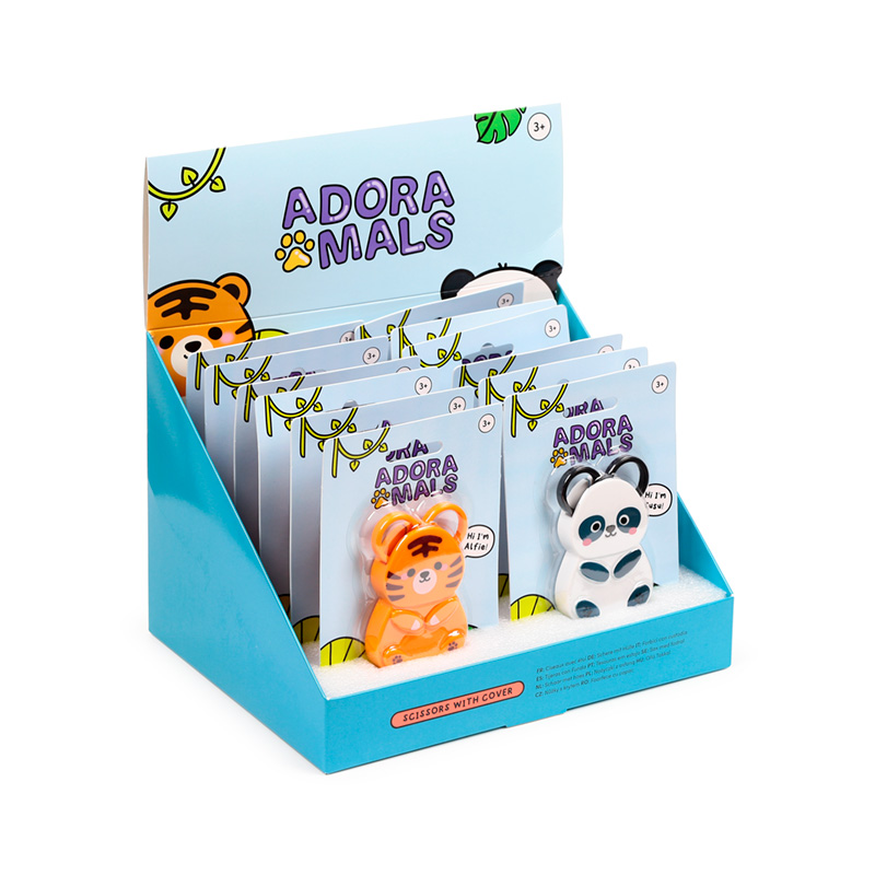 TIJERAS INFANTILES C/FUNDA ANIMALES ADORABLES SALVAJES ADORAMALS