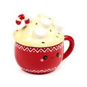 TAZA DE CERAMICA C/TAPA FOODIEMALS CHOCOLATE CALIENTE NAVIDAD