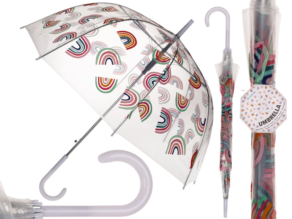 PARAGUAS CUPULA ARCO IRIS PASTEL