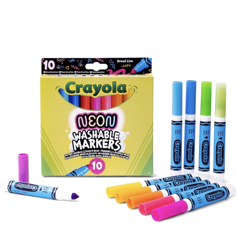 10 ROTULADORES LAVABLES CRAYOLA MAXIPUNTA NEON