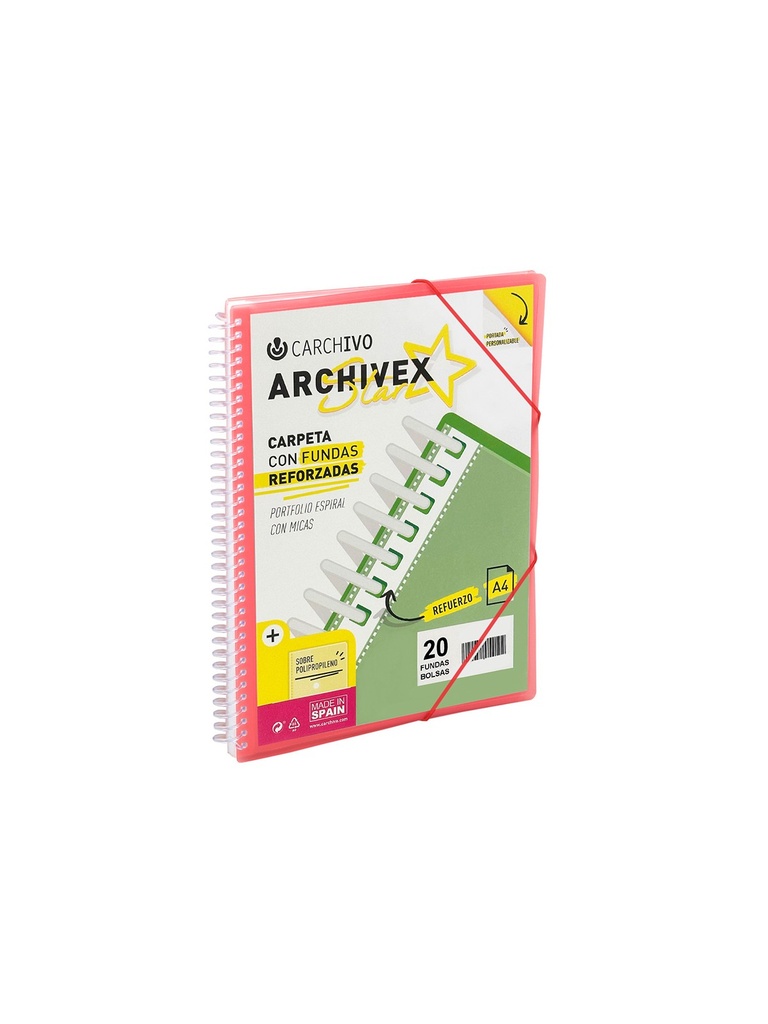 CARPETA A4 ARCHIVEX ESPIRAL 60F ROJO