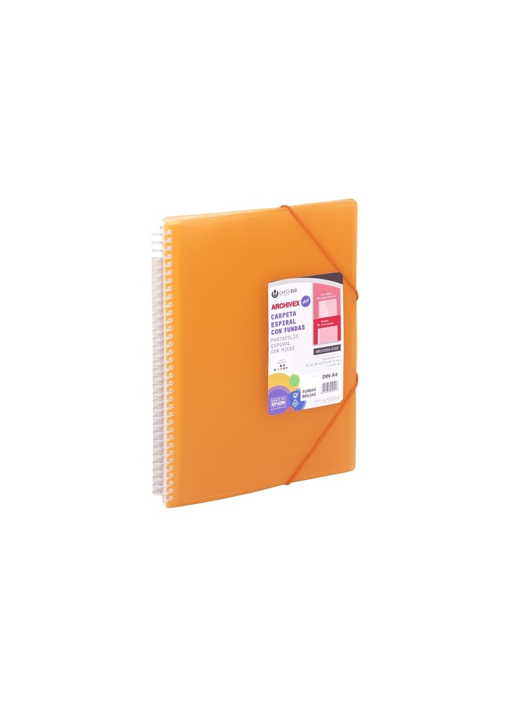 CARPETA A4 ARCHIVEX ESPIRAL 50F NARANJA