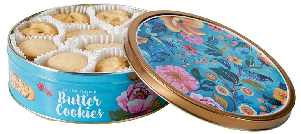 LATA GALLETAS SABOR MANTEQUILLA JARDIN DE FLORES 340G