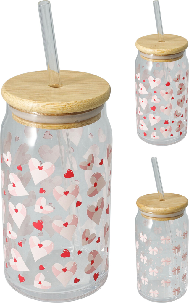 VASO VIDRIO PAJITA 500ML 2MOD.