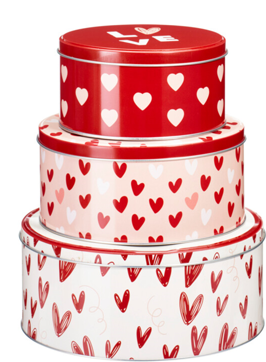 SET 3 LATAS CORAZÓN