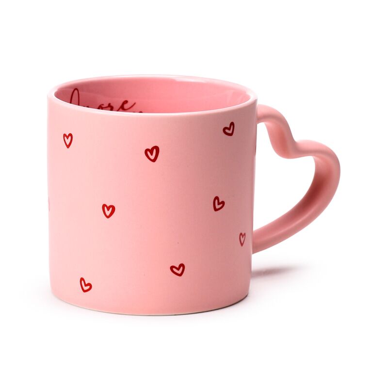 TAZA DE PORCELANA C/ASA CORAZONES AMORE