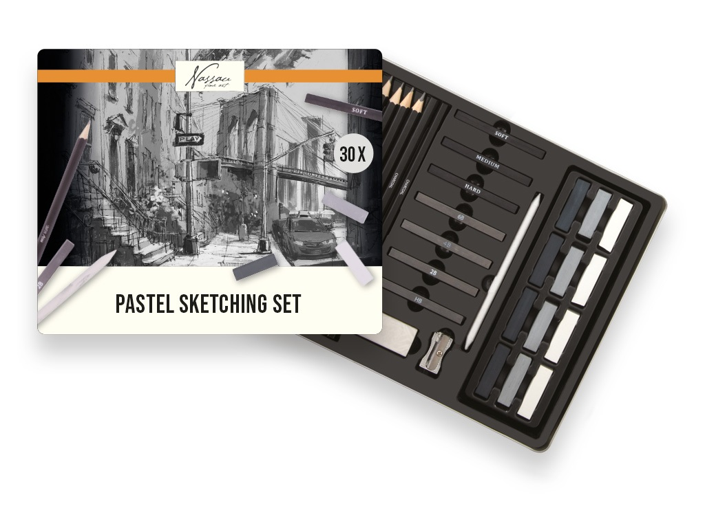 SET SKETCHING PASTEL 30PZS