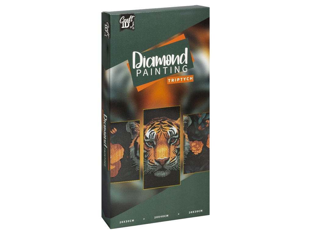 PINTAR CON DIAMANTES TRIPTICO TIGRE