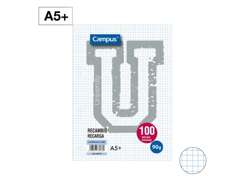 RECAMBIO CAMPUS A5+100H 90G 4 MM 6 TALADROS