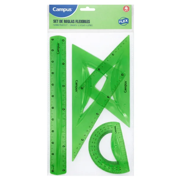 JUEGO REGLAS CAMPUS 4PZS FLEXIBLE VERDE