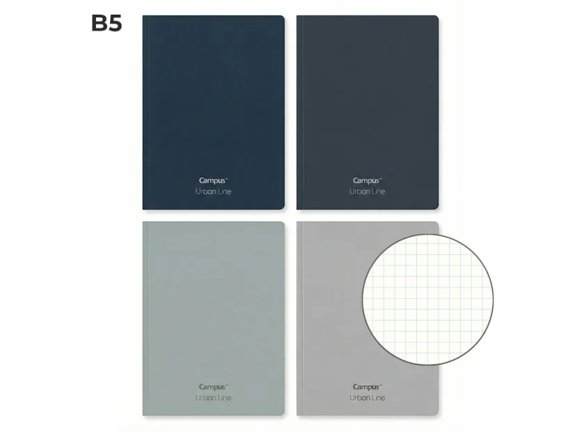 LIBRETA SOFT CAMPUS URBAN LINE B5 40H CUADRICULA 4MM