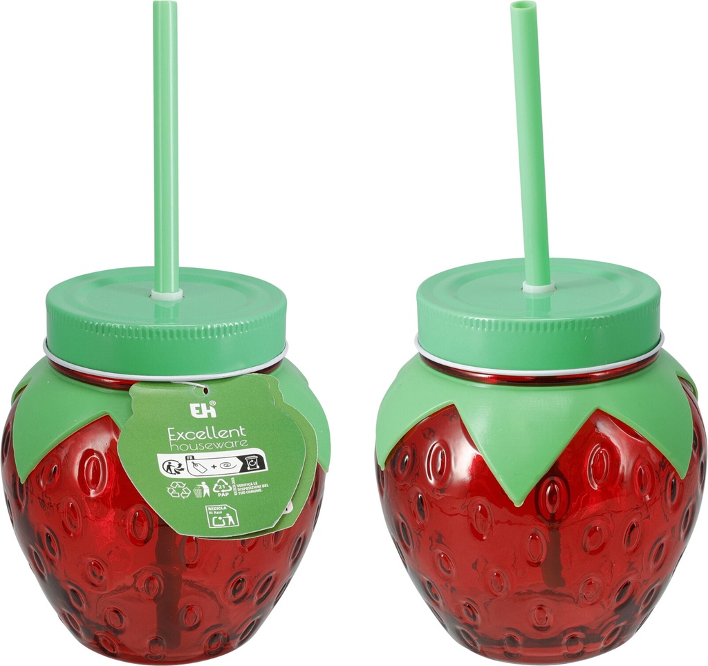 VASO FRESA CRISTAL PAJITA