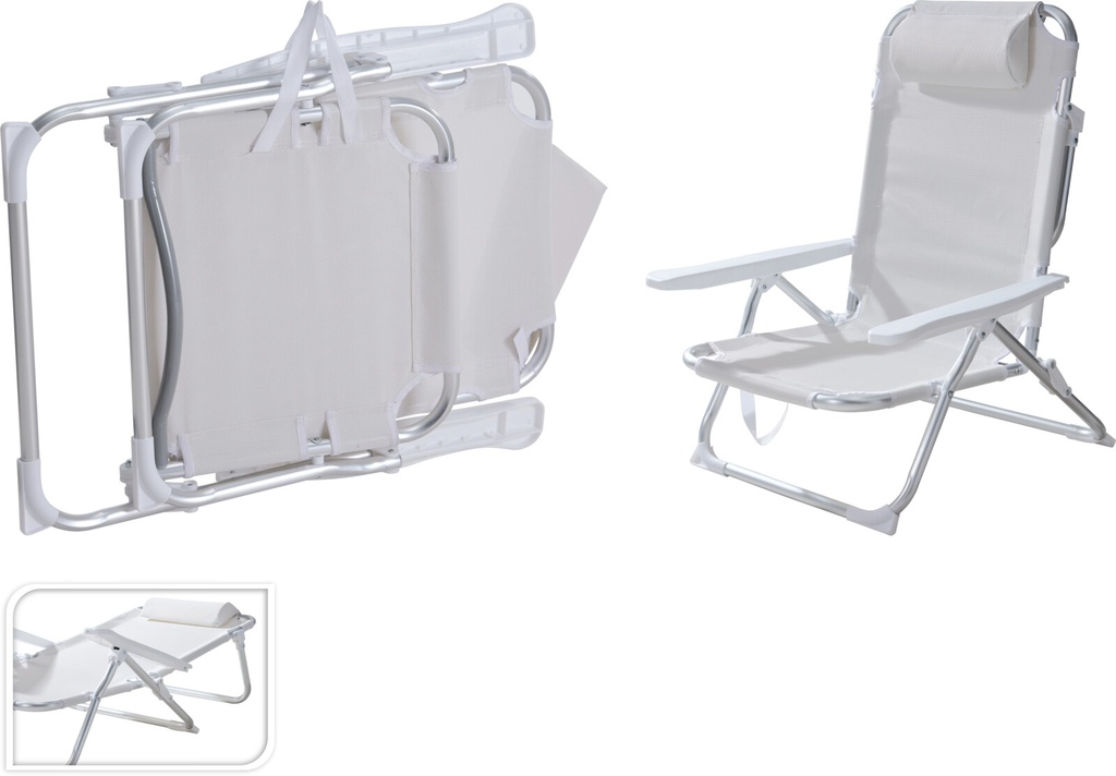 SILLA PLAYA ALUMINIO CON COJIN
