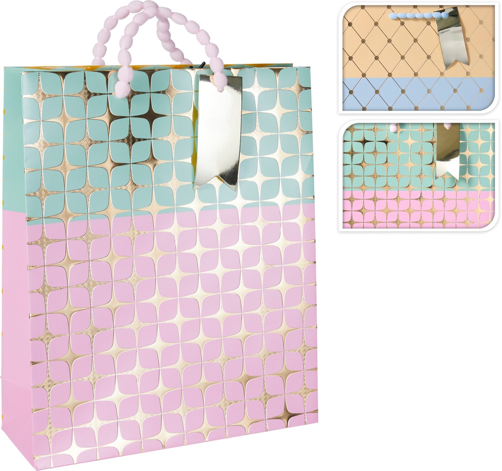 BOLSA REGALO PASTEL ASA TEXTURA L