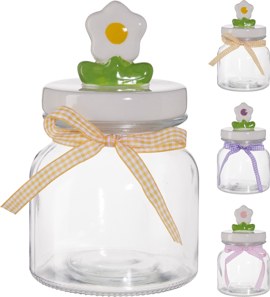 BOTE VIDRIO 650ML FLOR