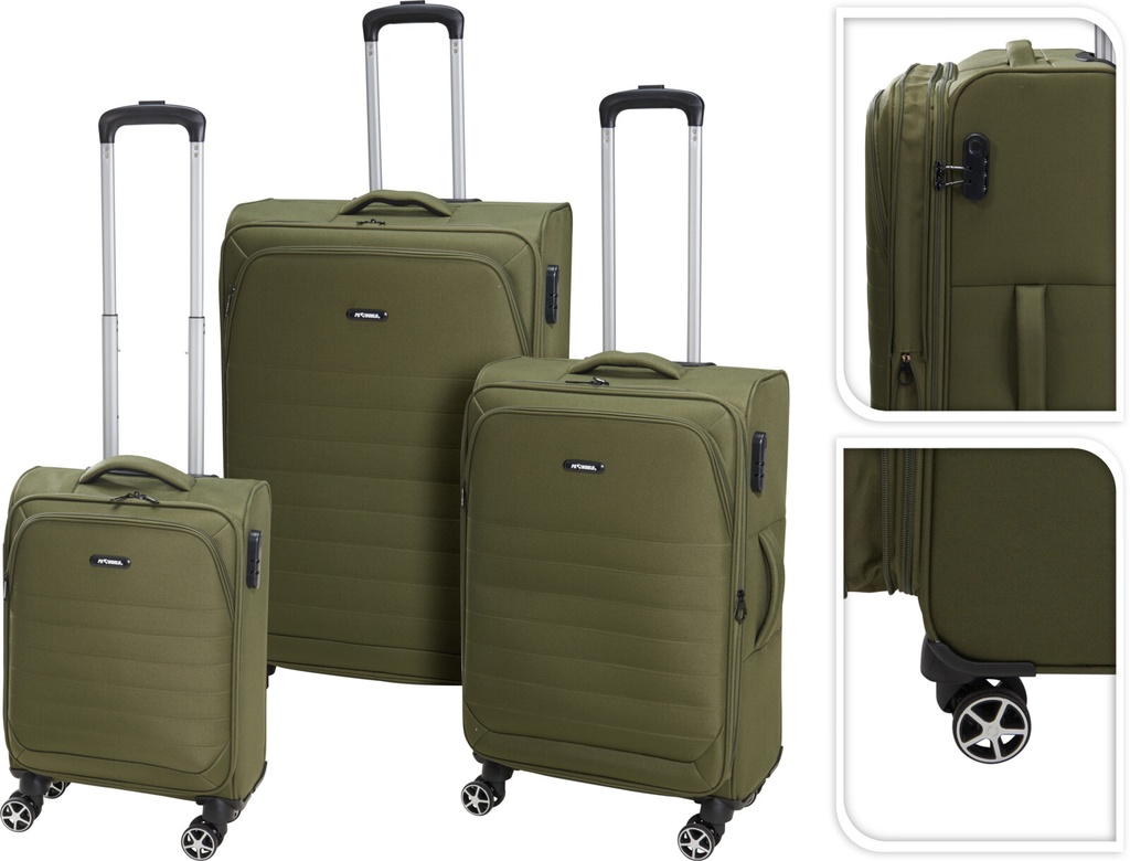 JUEGO 3 MALETAS VERDE MILITAR