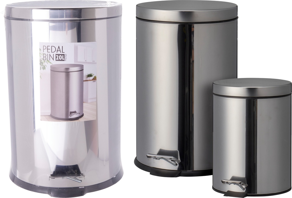 SET 2 PAPELERAS PEDAL 20L Y 5L
