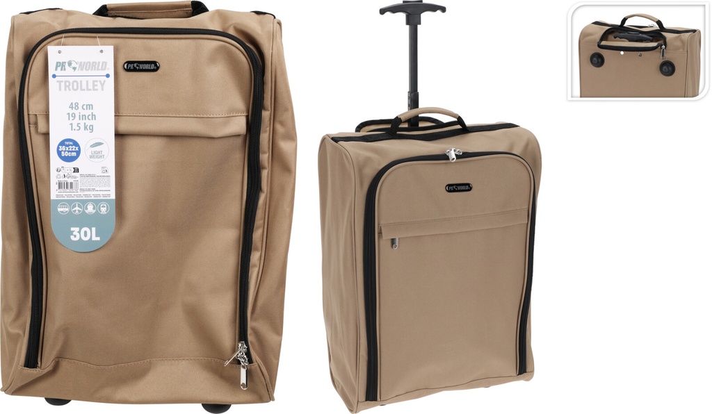 TROLLEY CABINA 30L POLIESTER BEIGE