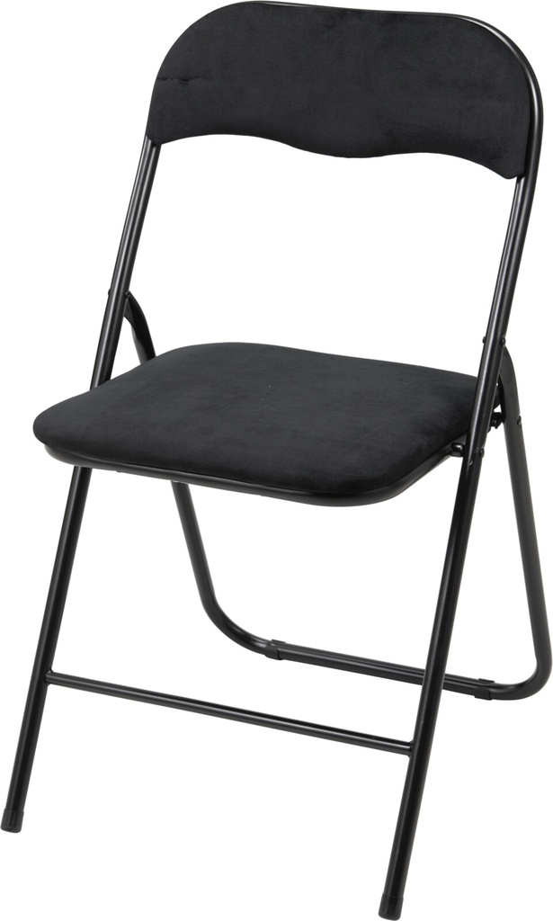 SILLA PLEGABLE TERCIOPELO NEGRO