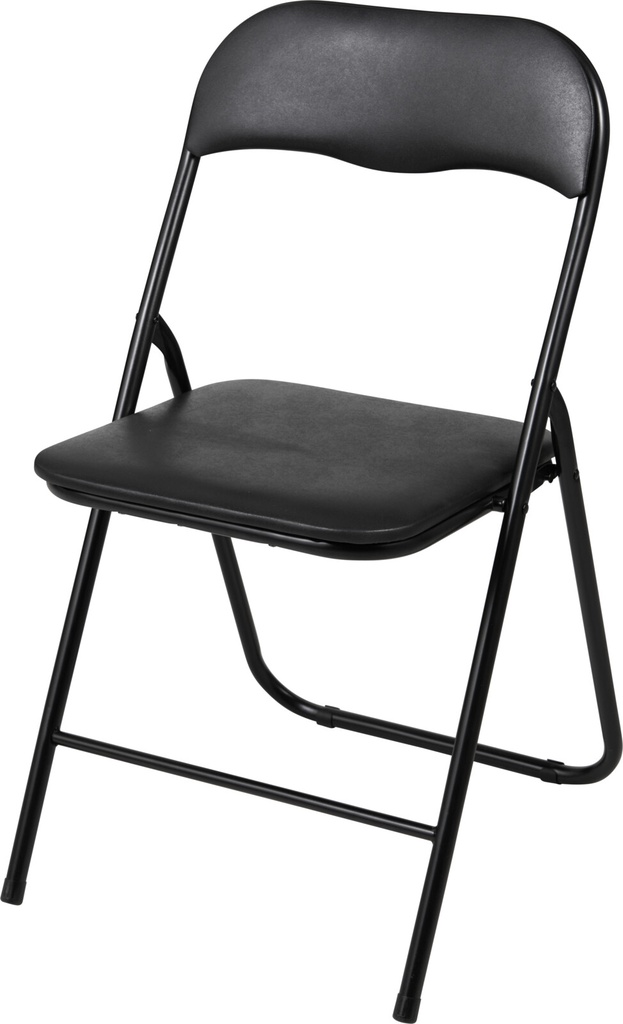 SILLA PLEGABLE SIMIL PIEL NEGRO