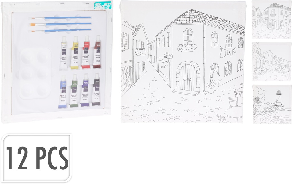 LIENZO PREDIBUJADO CON ACRILICOS