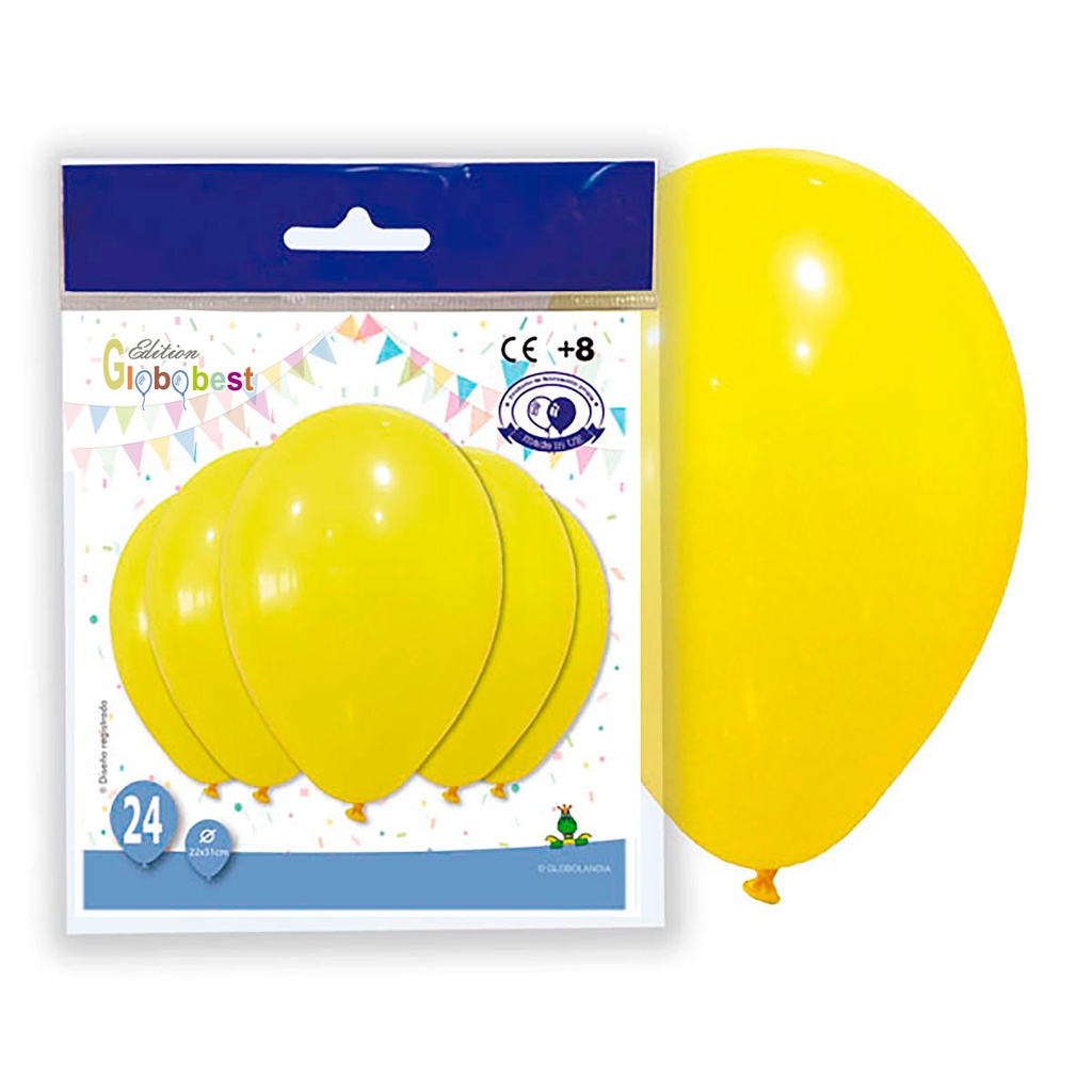 BOLSA 24 GLOBOS AMARILLO