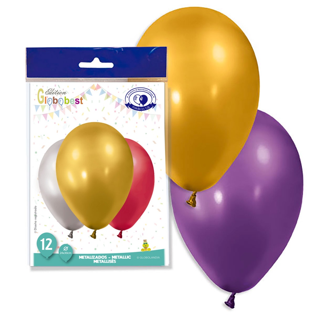 BOLSA 12 GLOBOS 11GMT GM90 MIX METALIZADOS