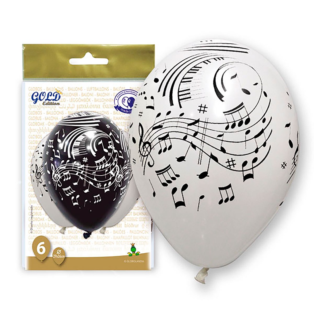 BOLSA 6 GLOBOS  MUSICA