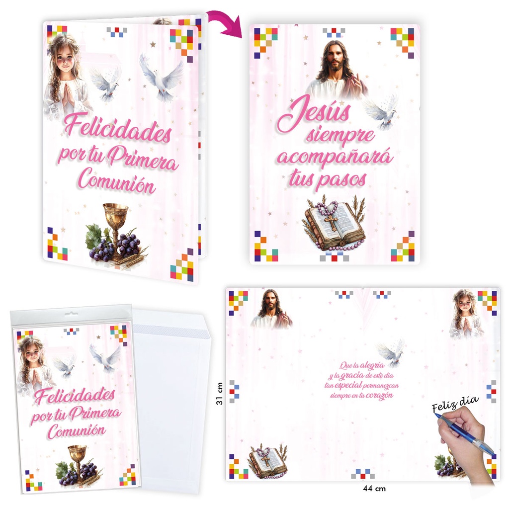 TARJETON COMUNION NIÑA R.6626-02