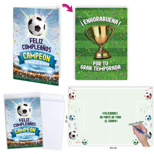TARJETON FELIZ CUMPLEAÑOS FUTBOL R.6627-06