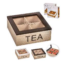 CAJA MADERA TEA 18X18X7cm