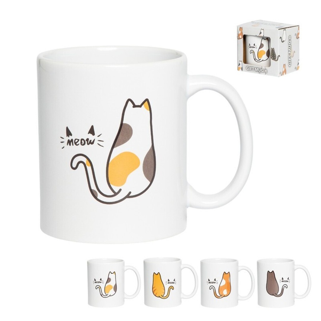TAZA EN CAJA REGALO GATOS 4MOD.