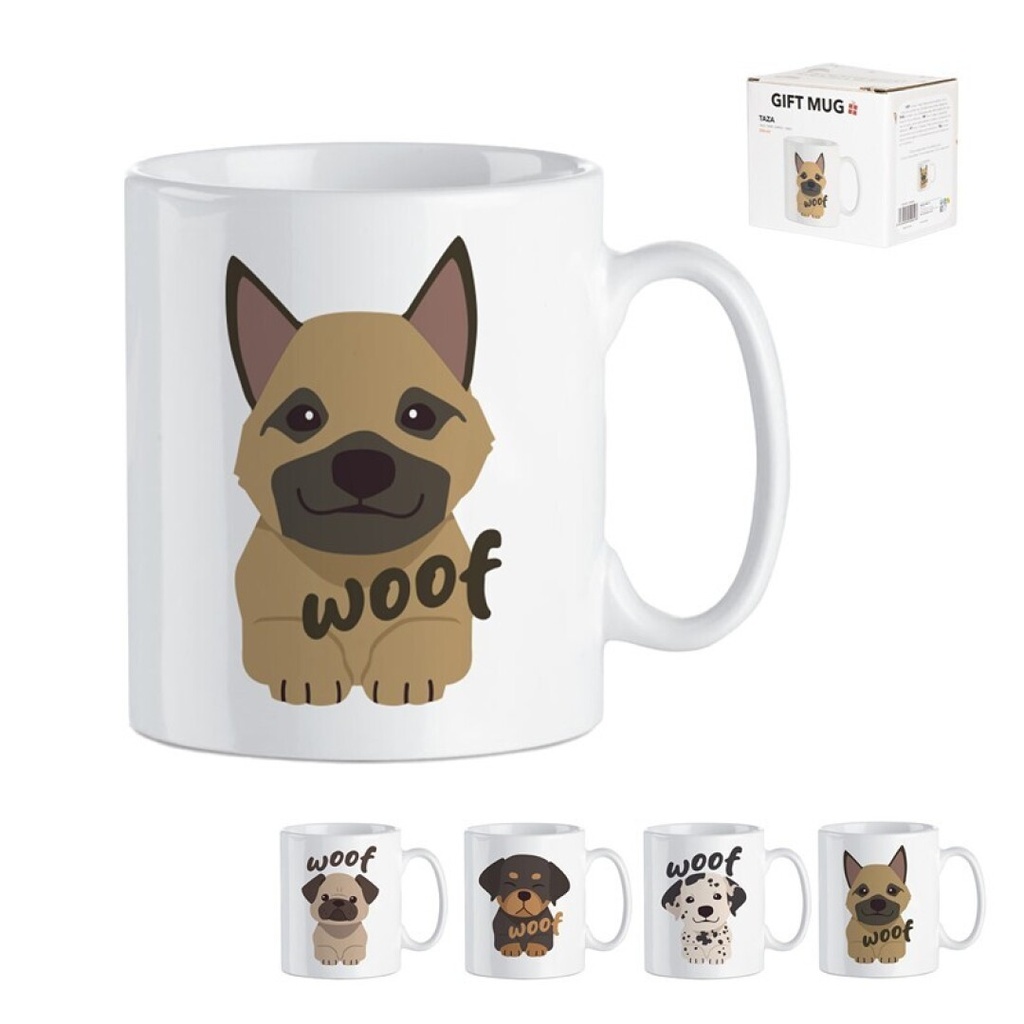 TAZA EN CAJA REGALO PERROS 4MOD.
