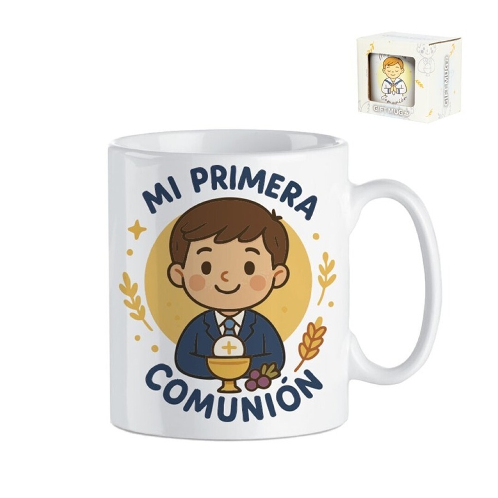 TAZA CAJA REGALO COMUNION NIÑO