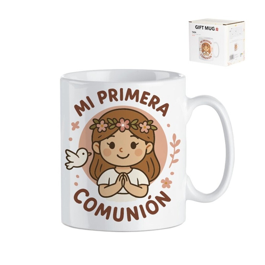 TAZA CAJA REGALO COMUNION NIÑA