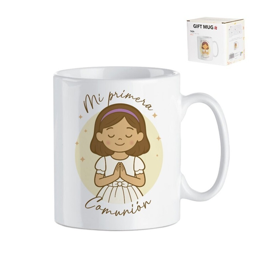 TAZA CAJA REGALO COMUNION NIÑA