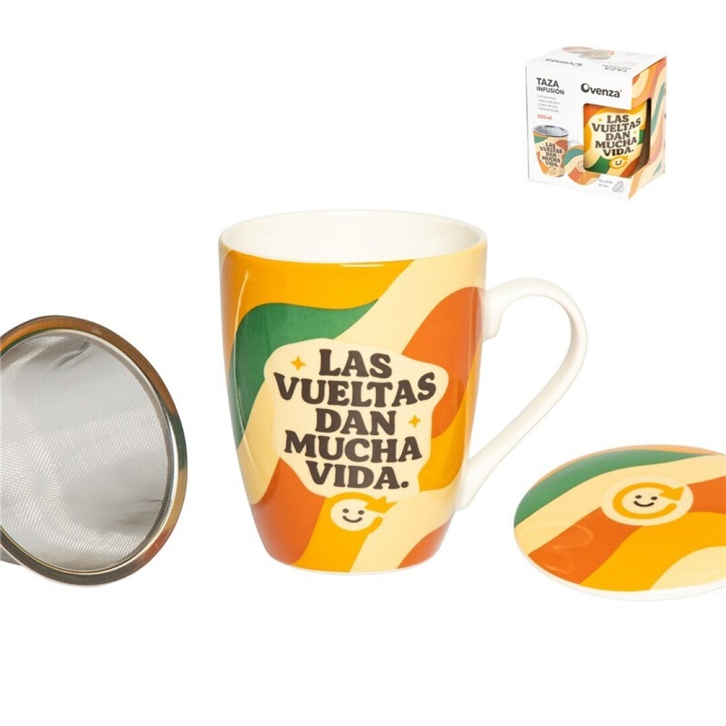 TAZA INFUSION 350ML VUELTAS VIDA