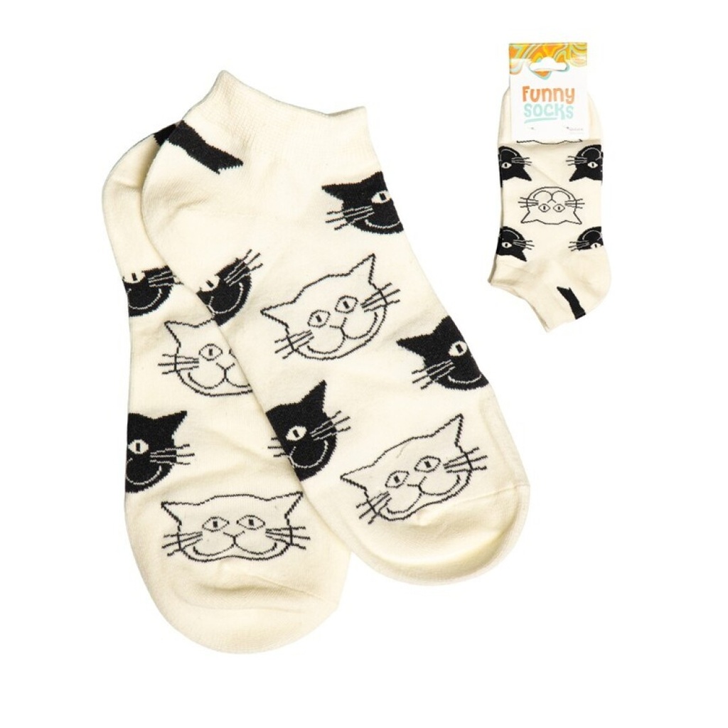 CALCETINES ALGOD.CORTOS GATOS BN