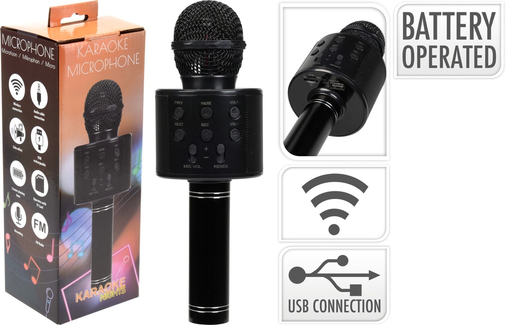 MICROPHONE ABS 75X75X225MM