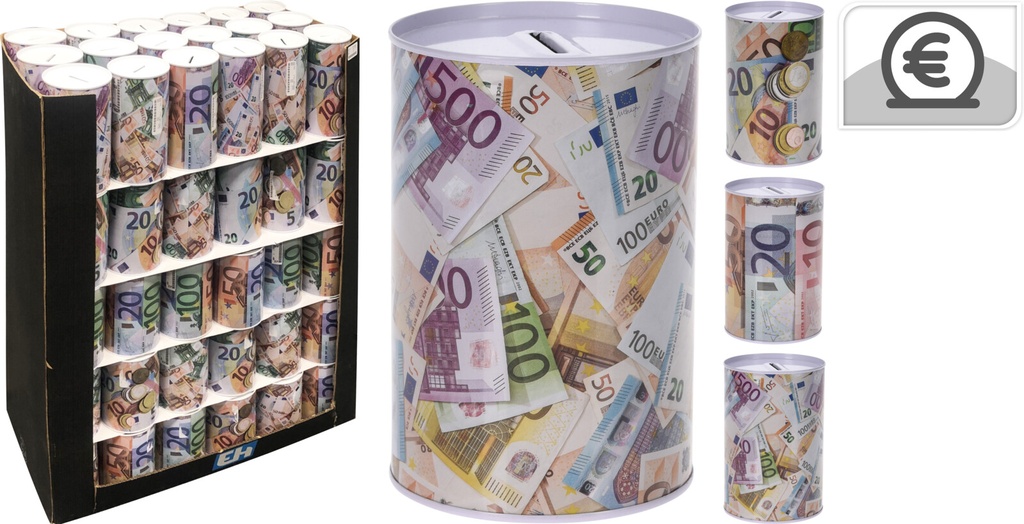 MONEY BANK 10X15CM 3ASS EURO