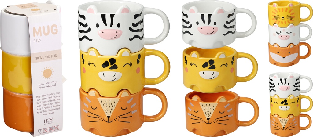 SET 3 TAZAS 600ML 10X10X24CM