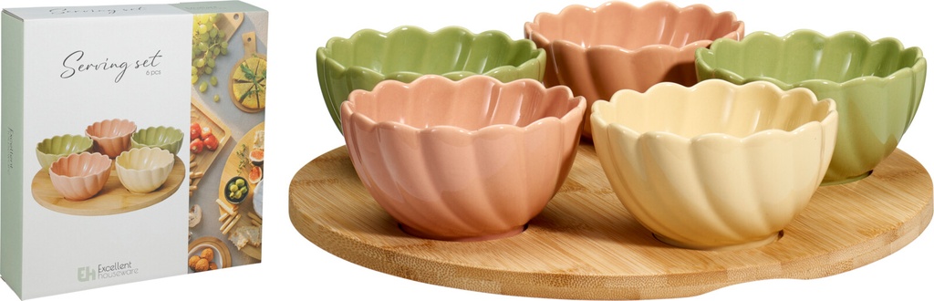 SERVINGSET 6PCS GRES BAMBOO