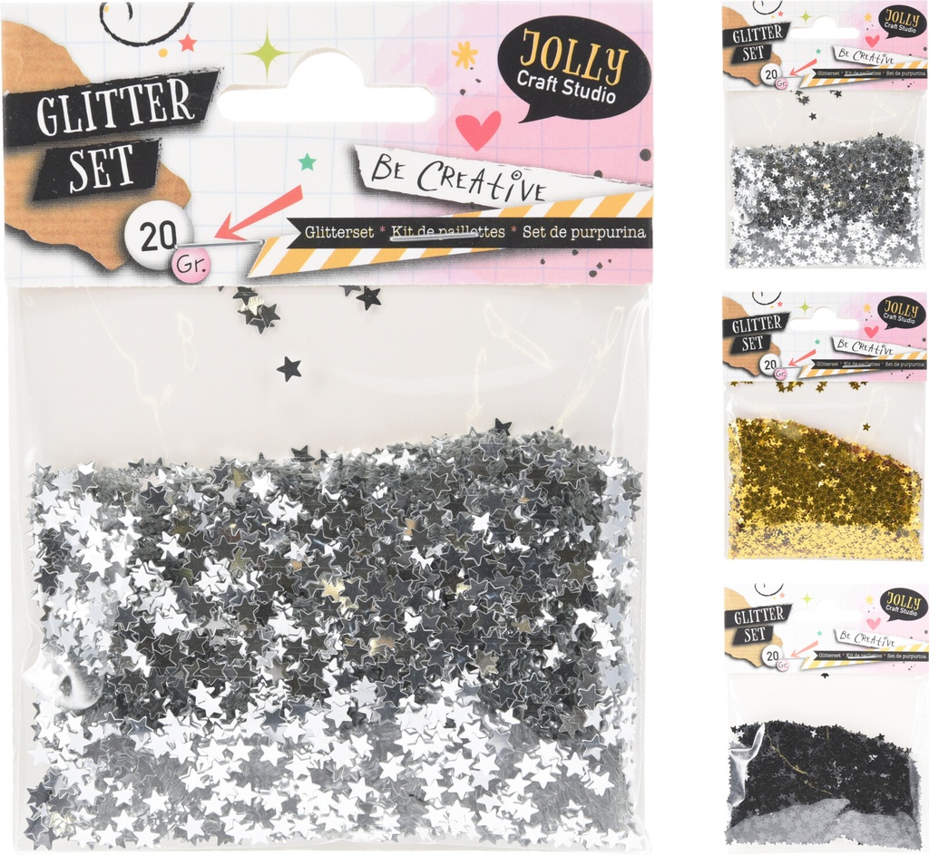 GLITTER METALLIC STARS 20GRAMS
