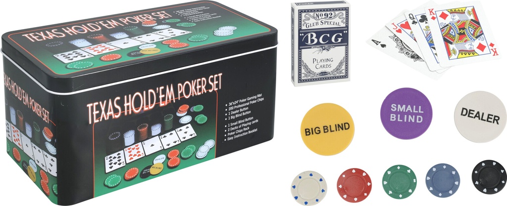 POKER SET 200 CHIPS DEALER