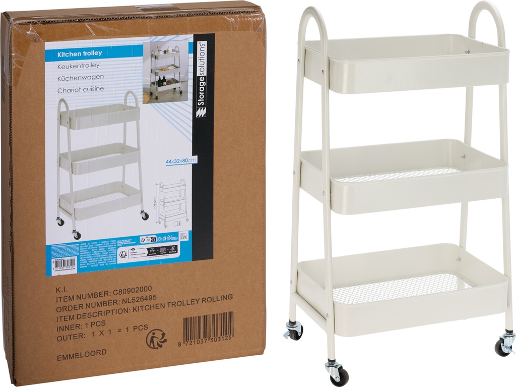 TROLLEY COCINA -3 ESTANTES 440X3