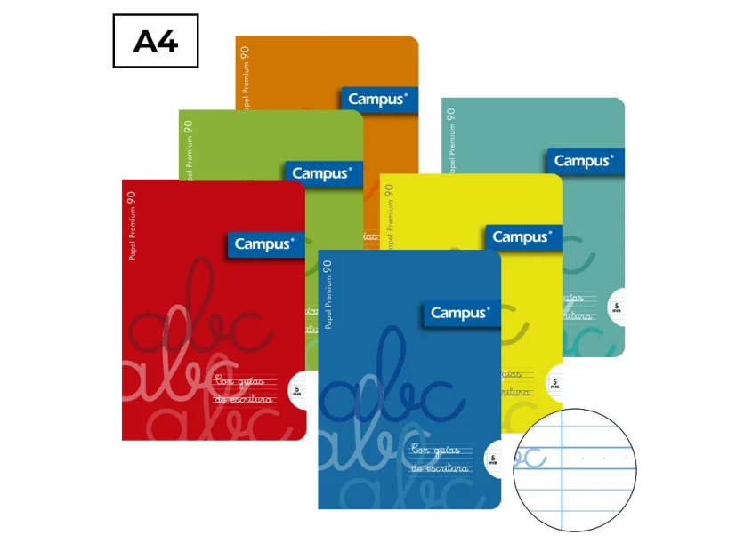 LIBRETA GRAPADA CAMPUS A4 T.PLASTICO 48H 90G G.E. 5 MM