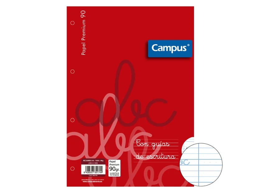 RECAMBIOS CAMPUS  A4 100H 90G G.E. 4 MM 4 TAL